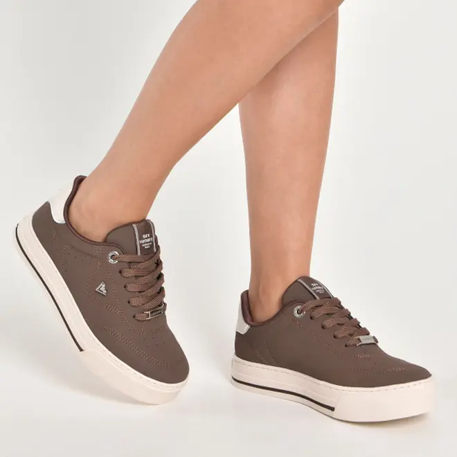 Tênis Casual Feminino Via Marte Marrom 027-049-11