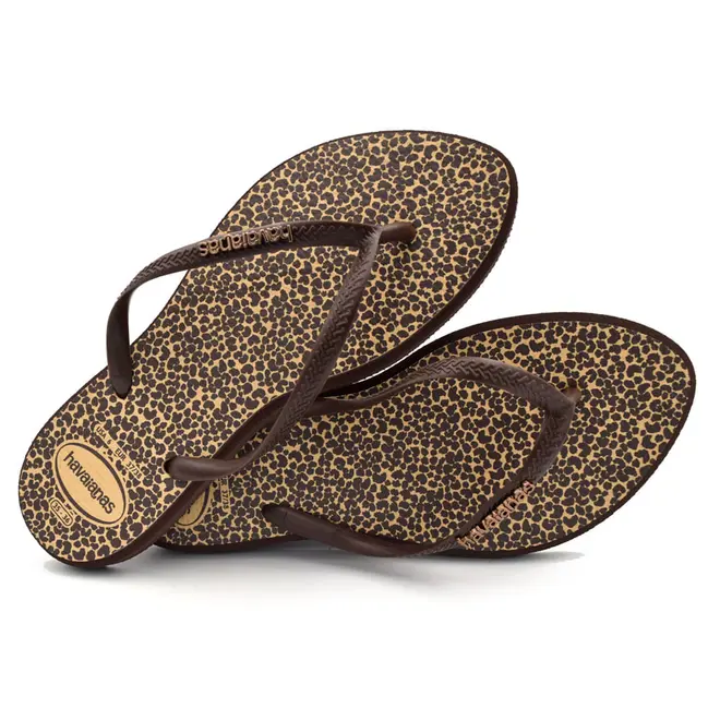 Chinelo Feminino Havaianas Slim Point Trendy Marrom 4150724