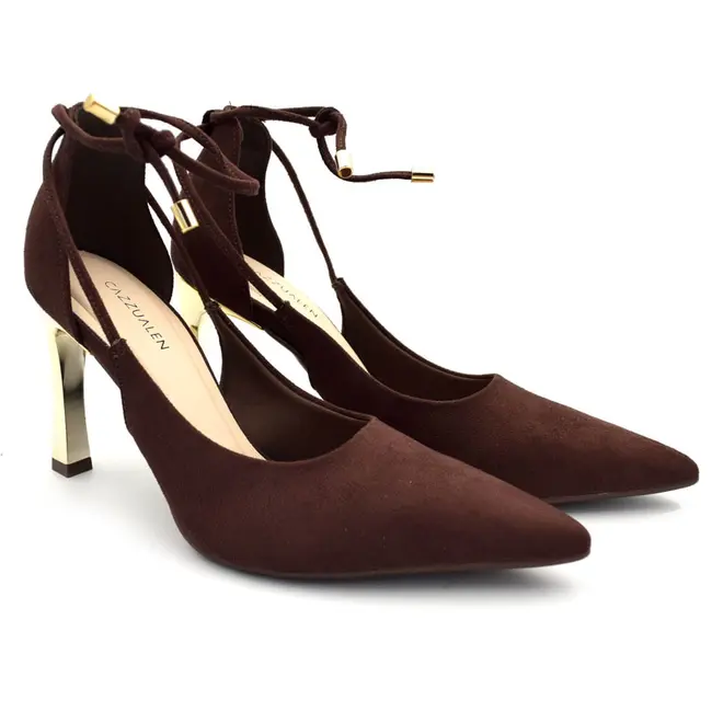 Scarpin de Salto Feminino Cazzualen Marrom T9442-224
