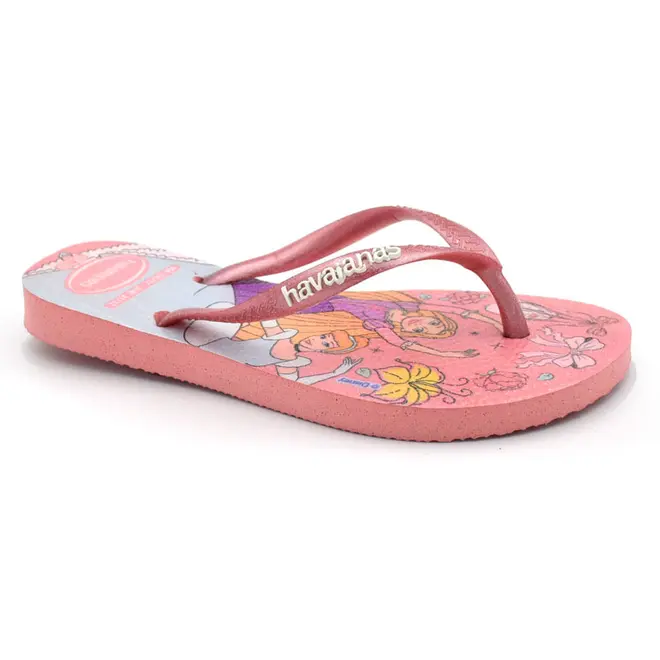 Chinelo Havaianas Kids Slim Princesas Rosa 4123328