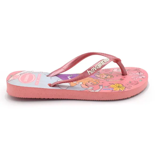 Chinelo Havaianas Kids Slim Princesas Rosa 4123328