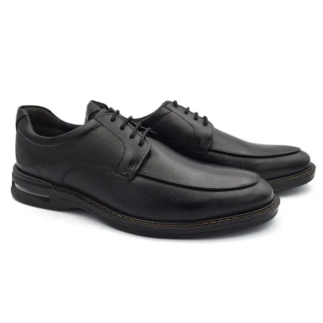 Sapato Social de Couro Democrata Air Magnun Preto 593101