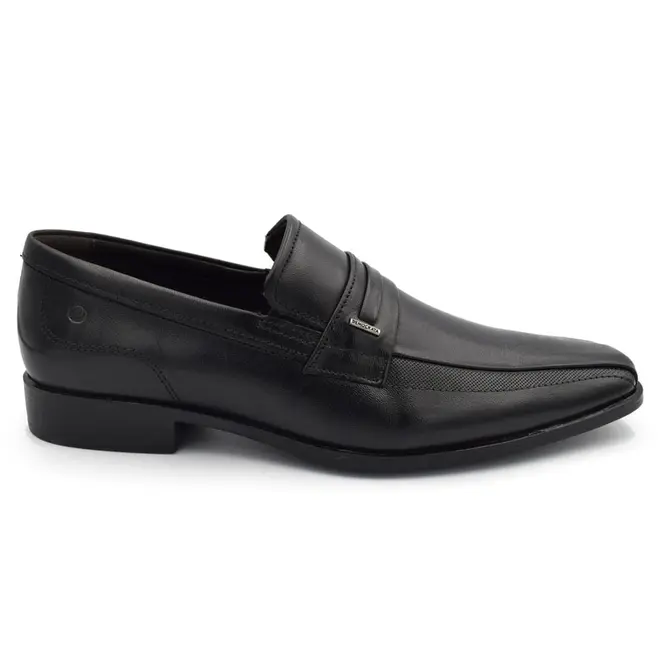 Sapato Social de Couro Masculino Democrata Unique Preto 646102