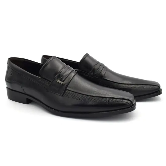 Sapato Social de Couro Masculino Democrata Unique Preto 646102