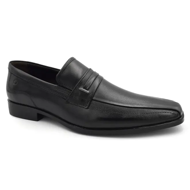 Sapato Social de Couro Masculino Democrata Unique Preto 646102