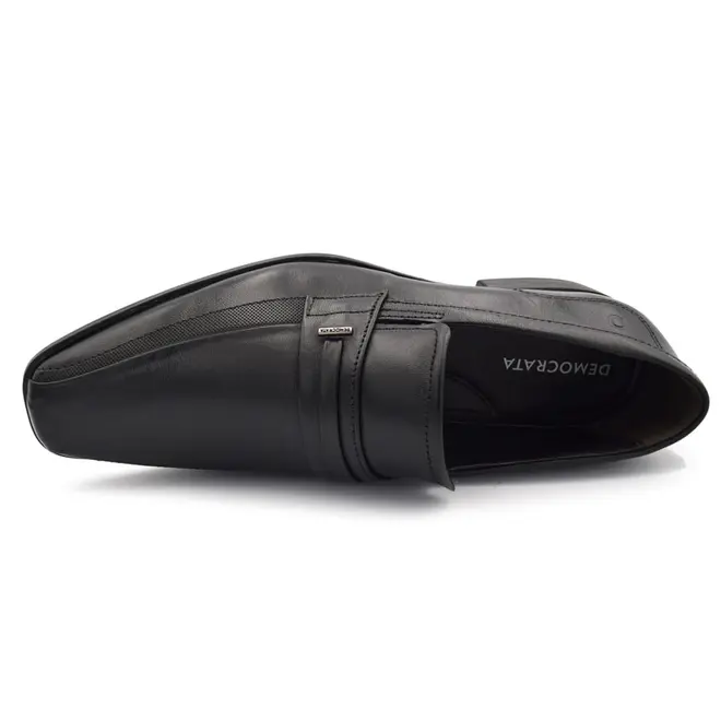 Sapato Social de Couro Masculino Democrata Unique Preto 646102