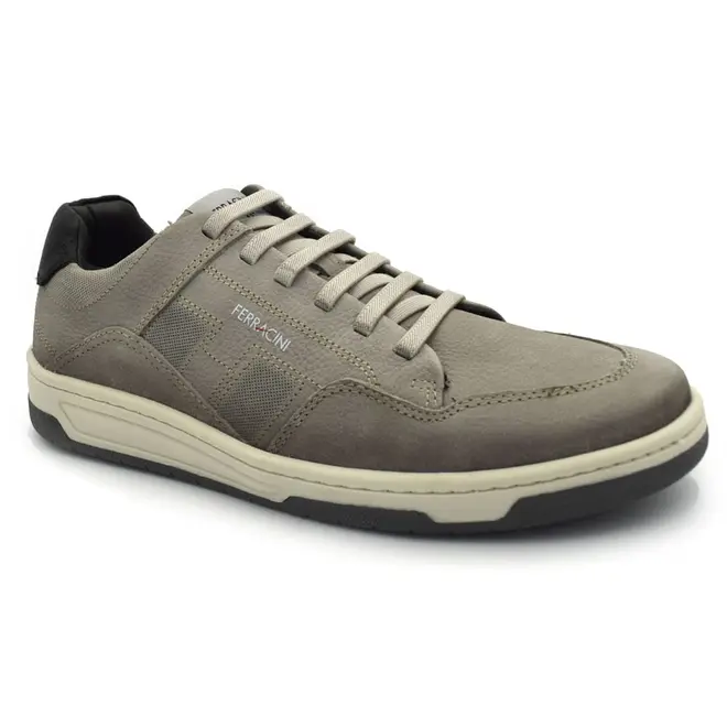 Sapatênis de Couro Masculino Ferracini Vox Cinza 8064