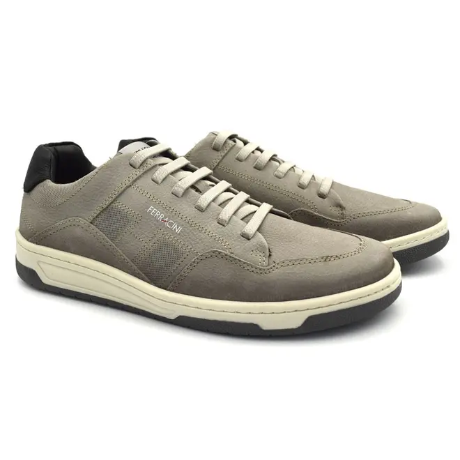Sapatênis de Couro Masculino Ferracini Vox Cinza 8064