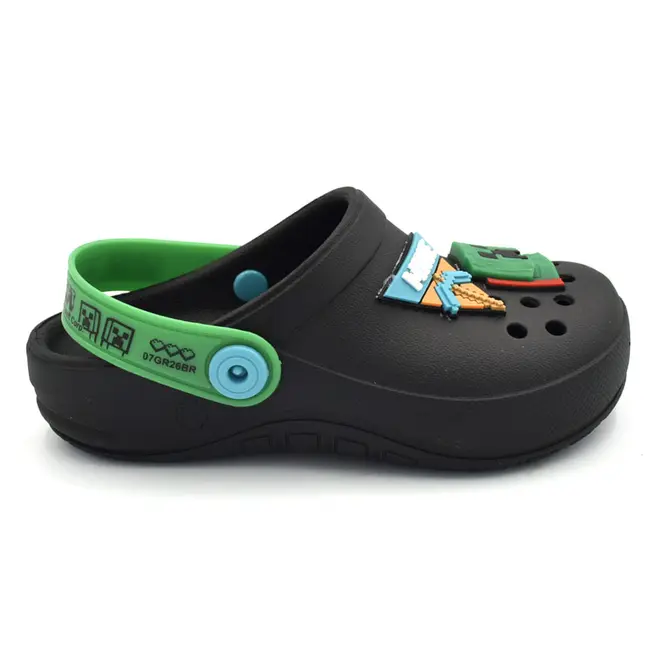 Babuche de Menino Minecraft Brave do 26 ao 33 Preto 23557
