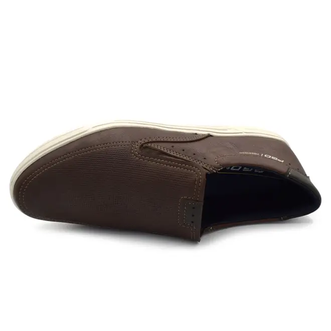 Tênis Slip On de Couro Masculino Pegada Marrom 172802
