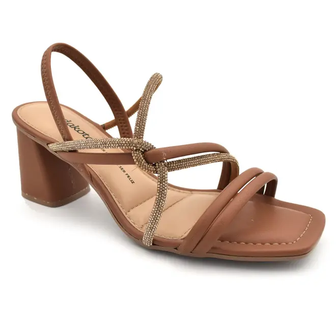 Sandália de Salto Bloco Feminina Dakota Marrom DC132