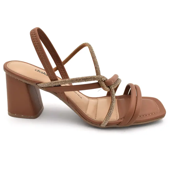 Sandália de Salto Bloco Feminina Dakota Marrom DC132