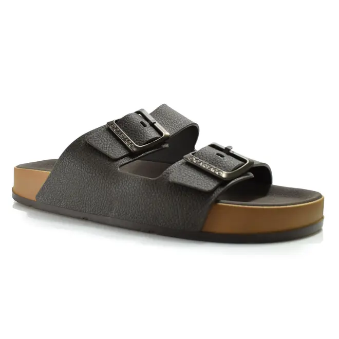 Chinelo Slide Masculino Cartago Milão Plus Marrom 12501