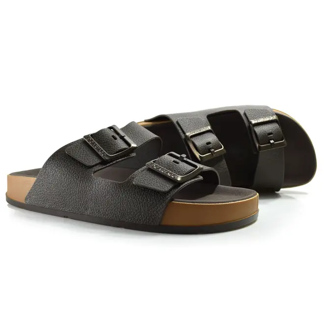 Chinelo Slide Masculino Cartago Milão Plus Marrom 12501