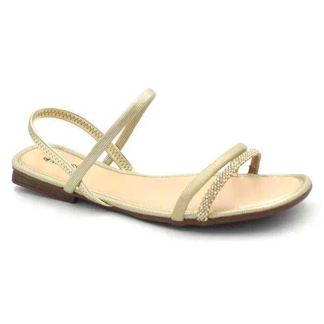 Sandália Rasteira Feminina Mississipi Dourado J2781