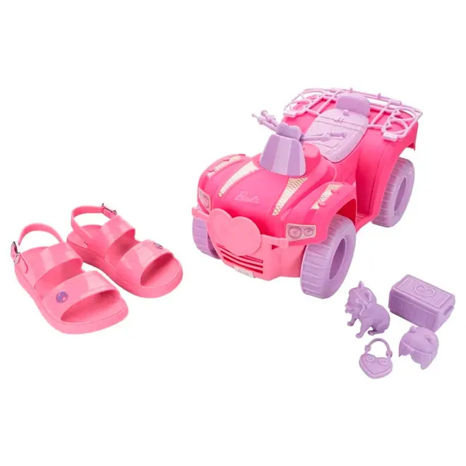Papete de Menina Barbie Fashion com Quadriciclo Rosa 23346