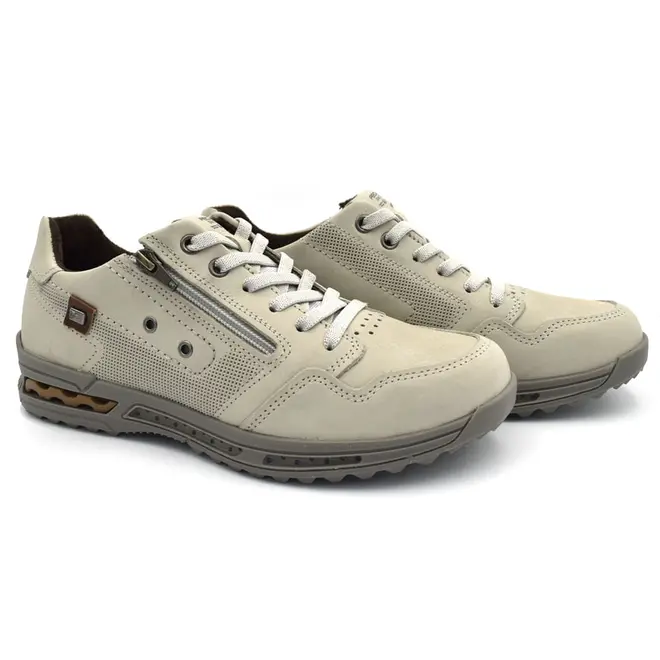 Sapatênis de Couro Masculino Pegada Cinza 111801