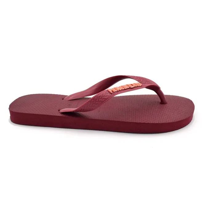 Chinelo Feminino Havaianas Top Logo Metalizado Bordô 4127244