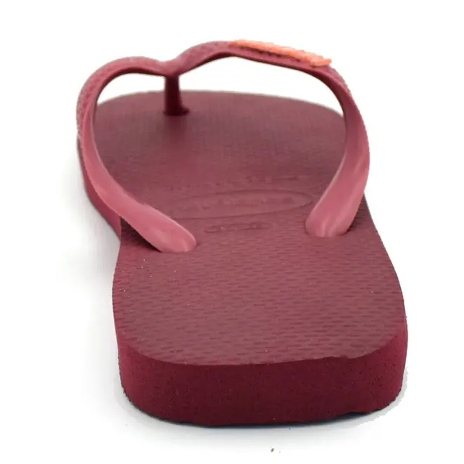 Chinelo Feminino Havaianas Top Logo Metalizado Bordô 4127244