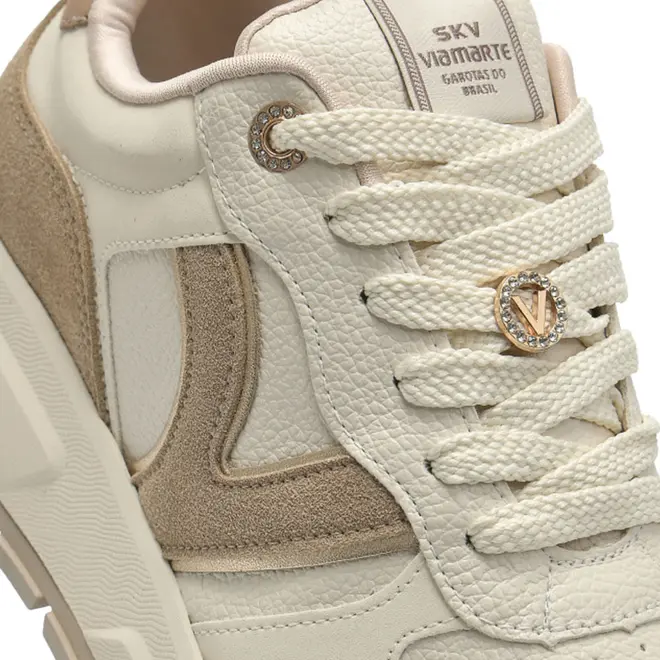 Tênis Casual Feminino Via Marte Creme 242-019-10