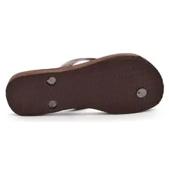 Chinelo Feminino Havaianas Slim Logo Metal Marrom 4119875