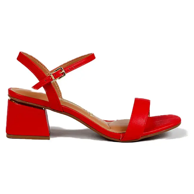 Sandália Salto Médio Vizzano Vermelho Feminino