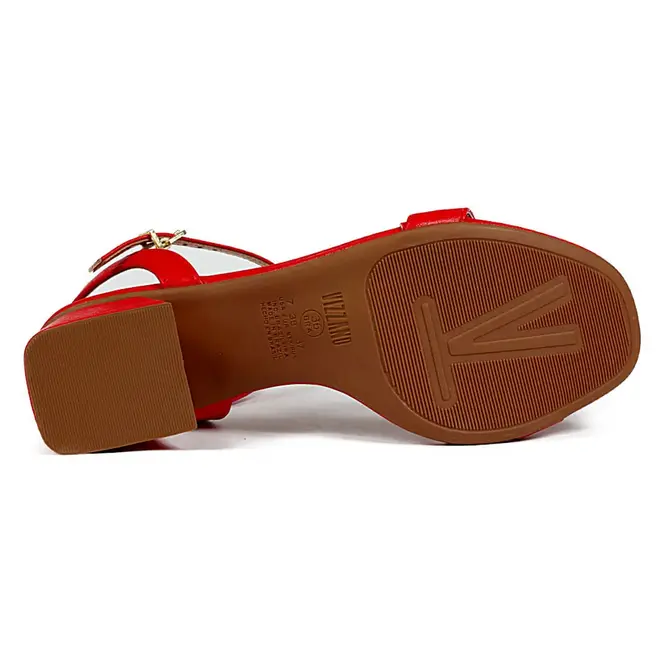 Sandália Salto Médio Vizzano Vermelho Feminino
