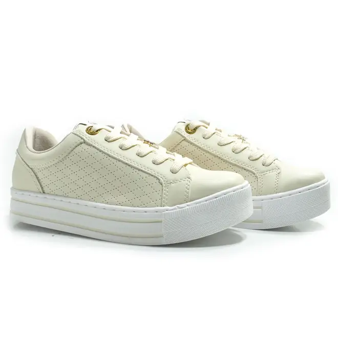 Tênis Casual Feminino Via Marte Creme 010-013-01