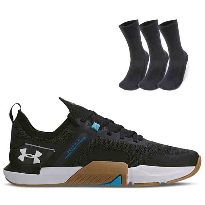 Kit 1 Tênis de Treino Under Armour Tribase Cross SE e 1 Pct com 3 pares de Meia cano alto