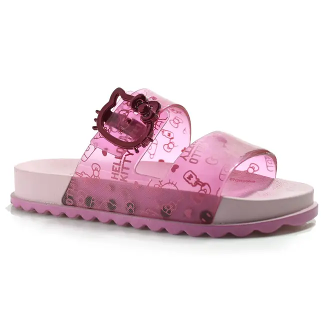 Sandália Flat Infantil Grendene Hello Kitty Summer Rosa 23280