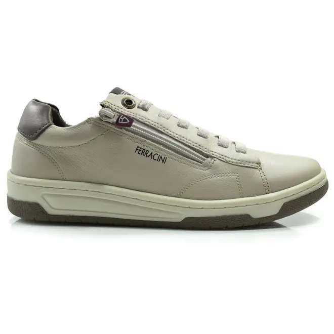 Sapatênis Masculino de Couro Ferracini Vox Creme 8052
