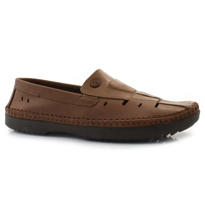 Sapatilha de Couro Masculina Free Way Logan Marrom LOGANX-2