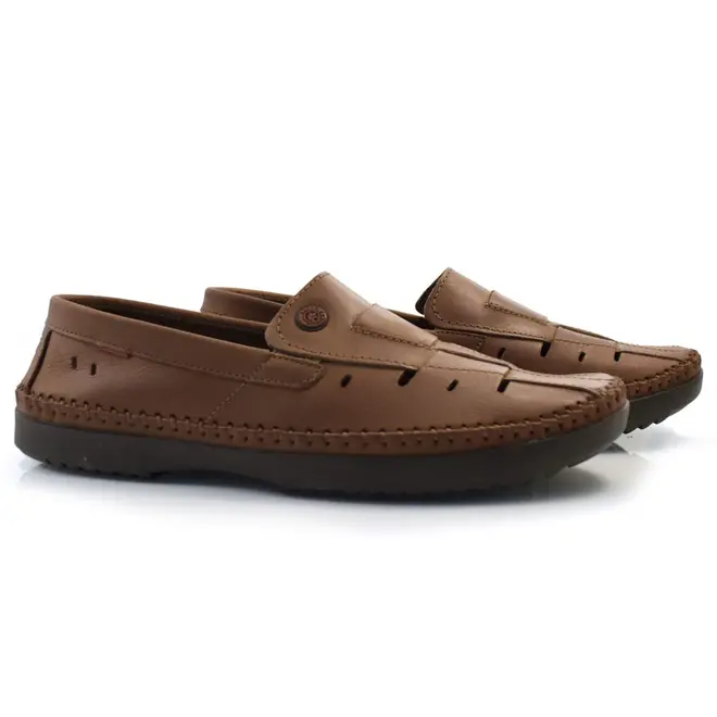 Sapatilha de Couro Masculina Free Way Logan Marrom LOGANX-2