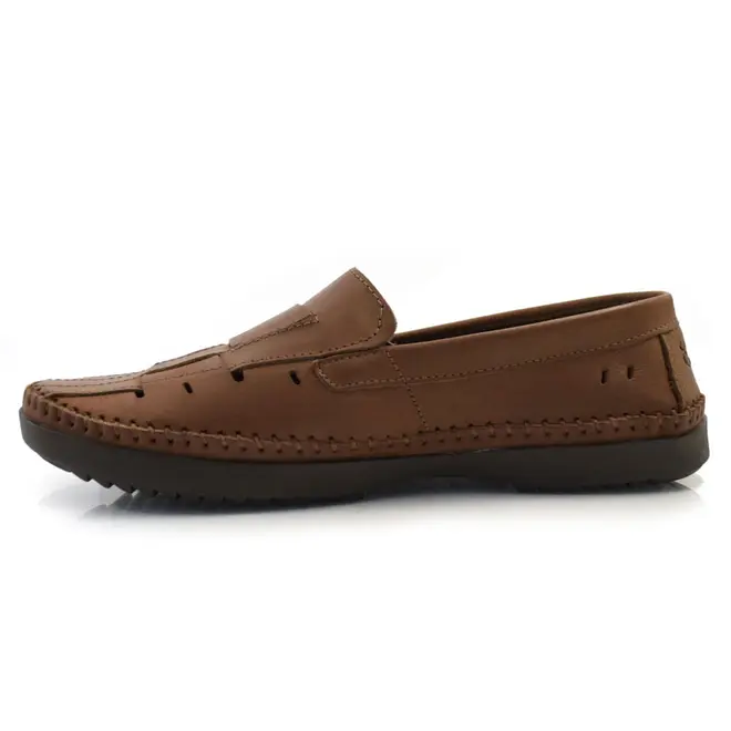 Sapatilha de Couro Masculina Free Way Logan Marrom LOGANX-2