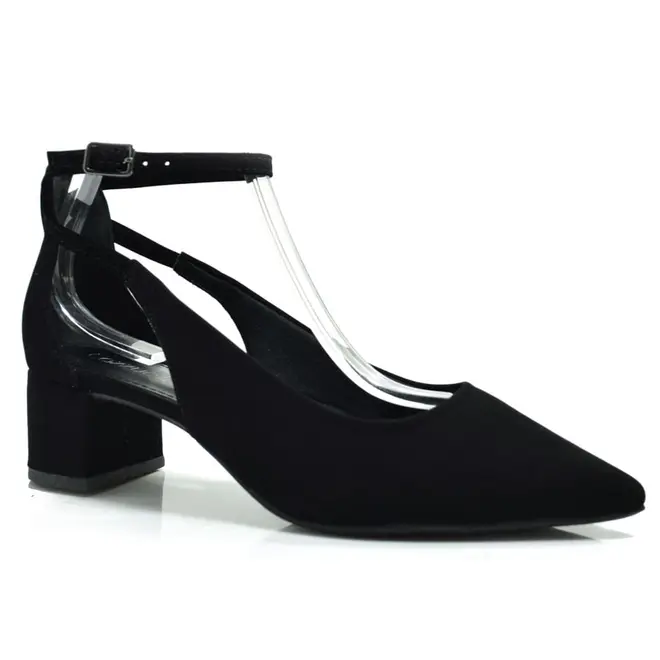 Scarpin de Salto Bloco Cazzualen Preto 53090