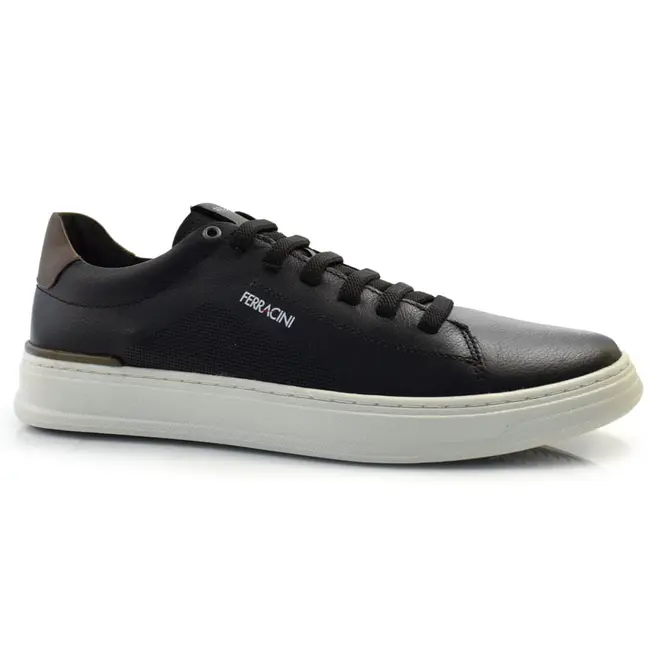 Sapatênis de Couro Masculino Ferracini Gold Preto 2075