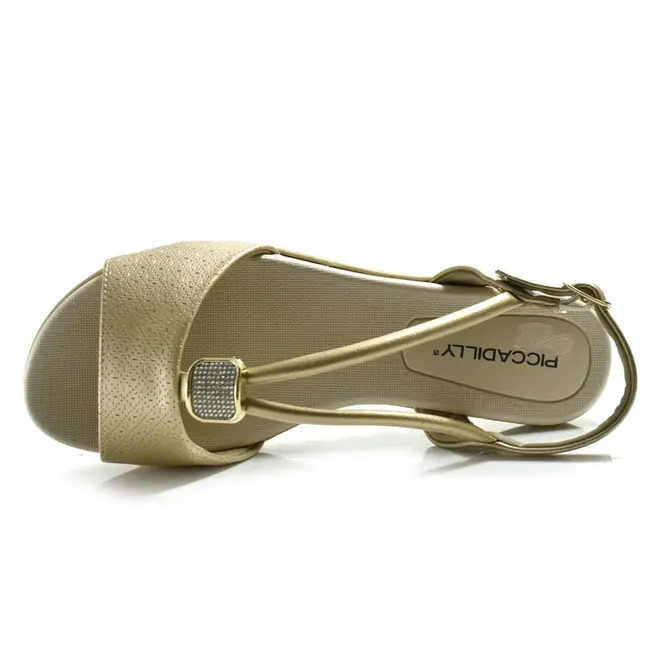Sandália Feminina Piccadilly Dourado 523008