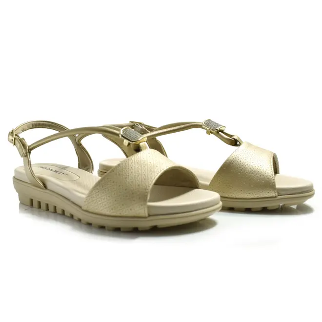 Sandália Feminina Piccadilly Dourado 523008