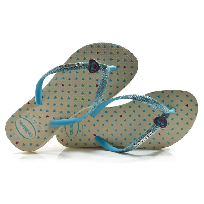 Chinelo Havaianas Infantil Slim Glitter Creme 4146976