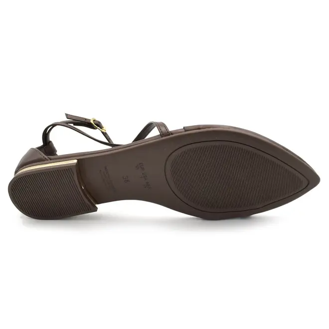 Sandália Rasteira Feminina Cazzualen Marrom T2573-104