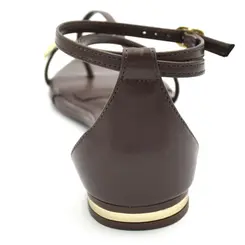Sandália Rasteira Feminina Cazzualen Marrom T2573-104