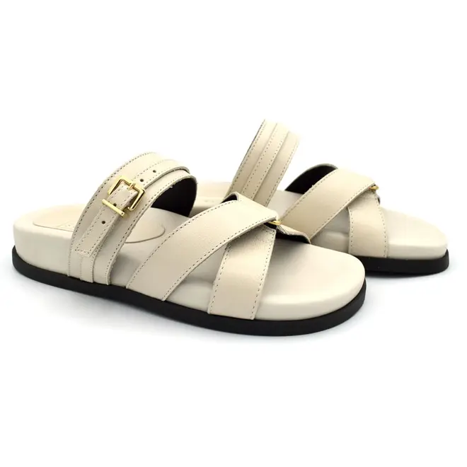 Papete de Couro Feminina Suzzara Off White 1039-2254
