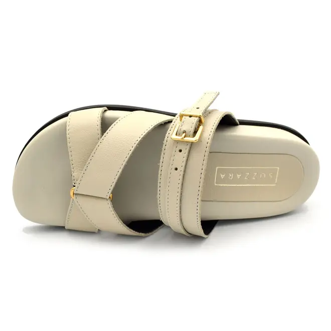 Papete de Couro Feminina Suzzara Off White 1039-2254