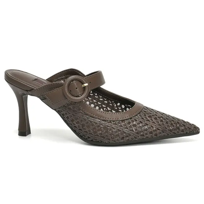Mule de Salto Feminino Via Marte Marrom 395-008-01