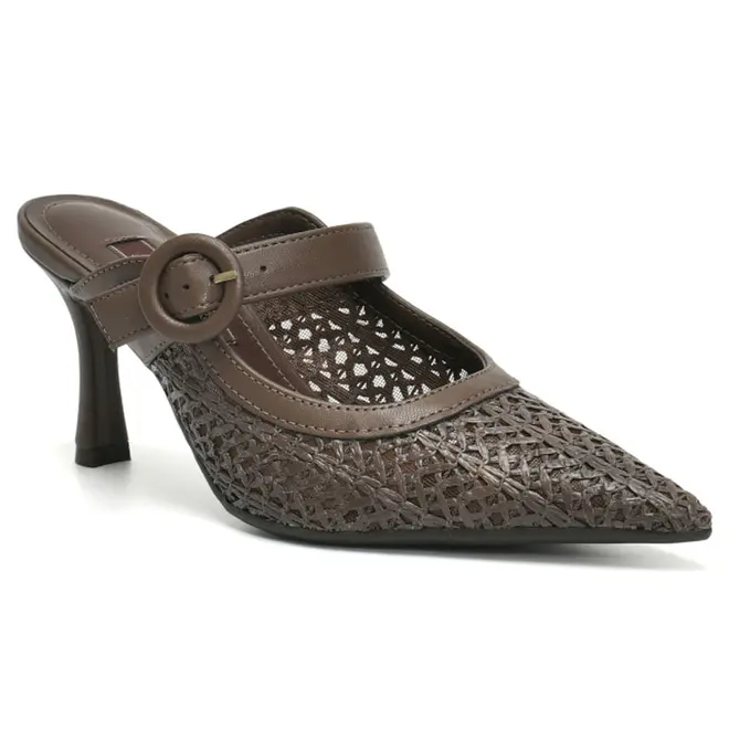 Mule de Salto Feminino Via Marte Marrom 395-008-01