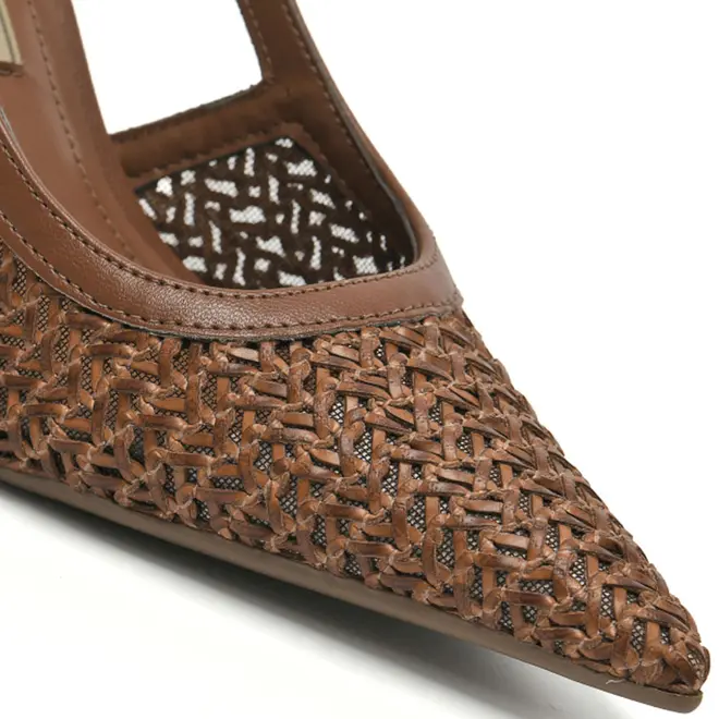 Scarpin Slingback Feminino Via Marte Marrom 395-005-01