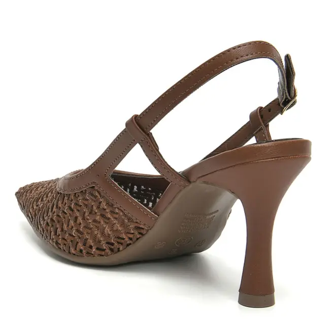 Scarpin Slingback Feminino Via Marte Marrom 395-005-01