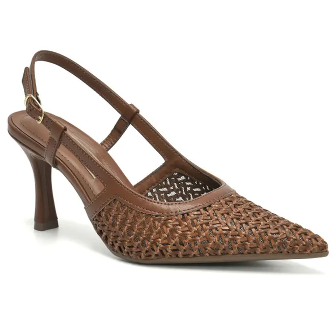 Scarpin Slingback Feminino Via Marte Marrom 395-005-01
