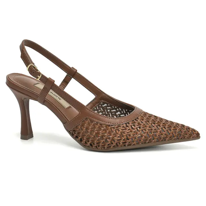 Scarpin Slingback Feminino Via Marte Marrom 395-005-01