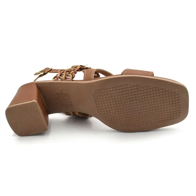 Sandália de Salto Bloco Feminina Mississipi Marrom J2103